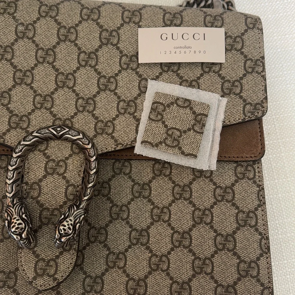 NEW Gucci Dionysus GG Supreme Suede Logo Handbag - Picture 9 of 11